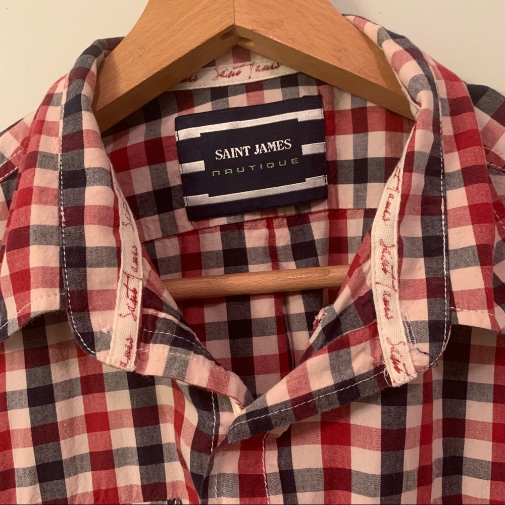 Saint James Nautique plaid button down shirt sz38